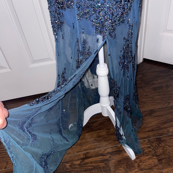 JE MATADI BY SEAN MEHTA VTG PURE SILK BEADED FORMAL DRESS SZ LARGE - Picture 8 of 11